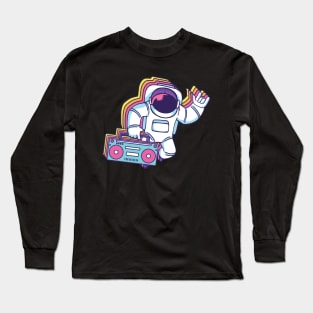 Astronaut Boombox | Radio Space Music Long Sleeve T-Shirt